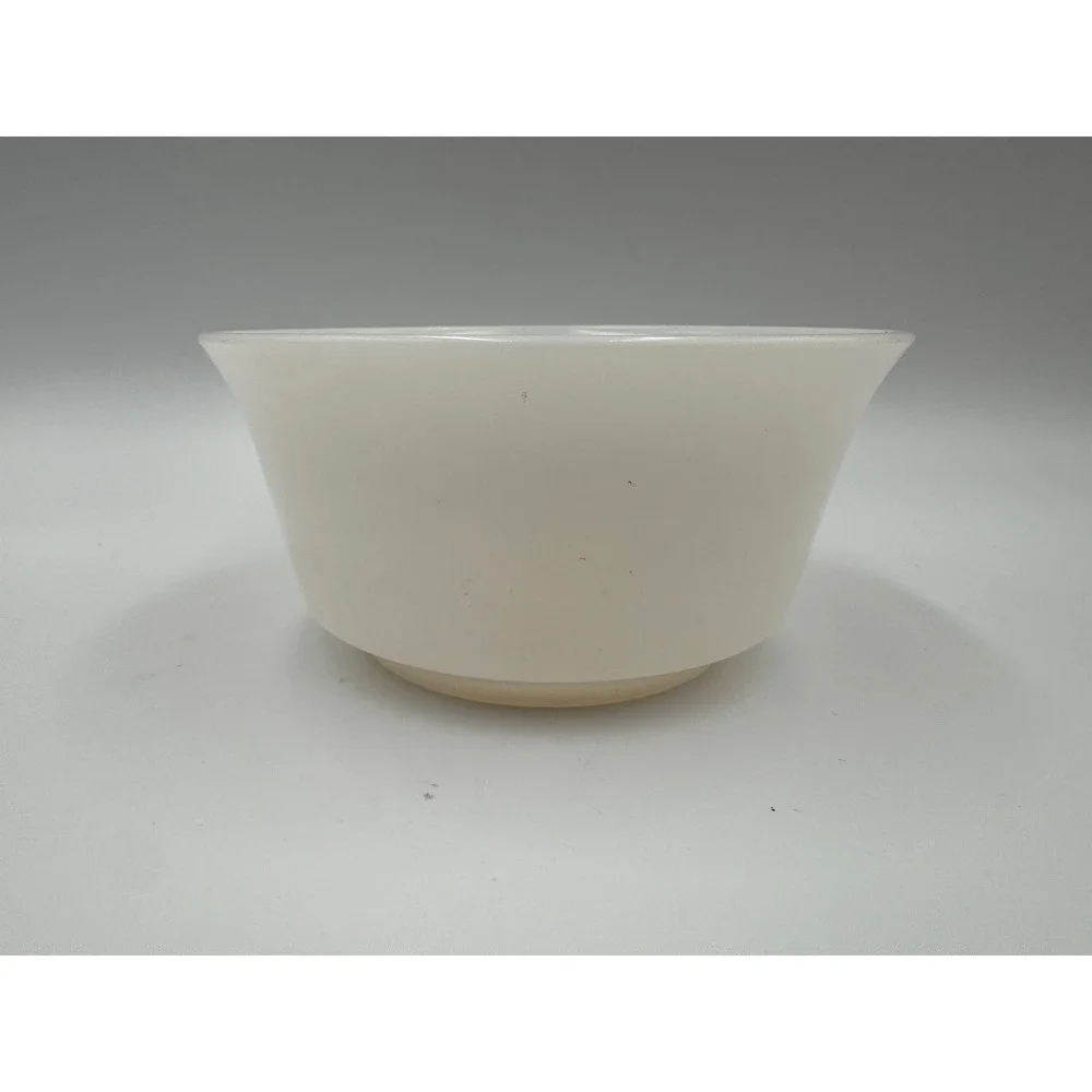 Vintage White Milk Glass Bowl Flared Rim Mid‎ Century Modern Kitchenware 5